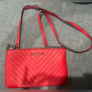 Karl Lagerfeld Gigi Red Leather Crossbody Bag